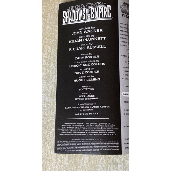 1996 Dark Horse Comics Shadows of the Empire Star Wars Shadows of the Empire #2 - Picture 7 of 8